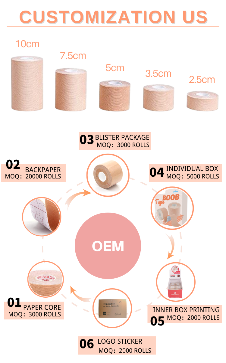 Anthrive 2 Inch Waterproof Push Up Breast Lifting Nipple Boob Tape Breast Lift Tape With Silicone Nipple Cover Set Boob Tape manufacture