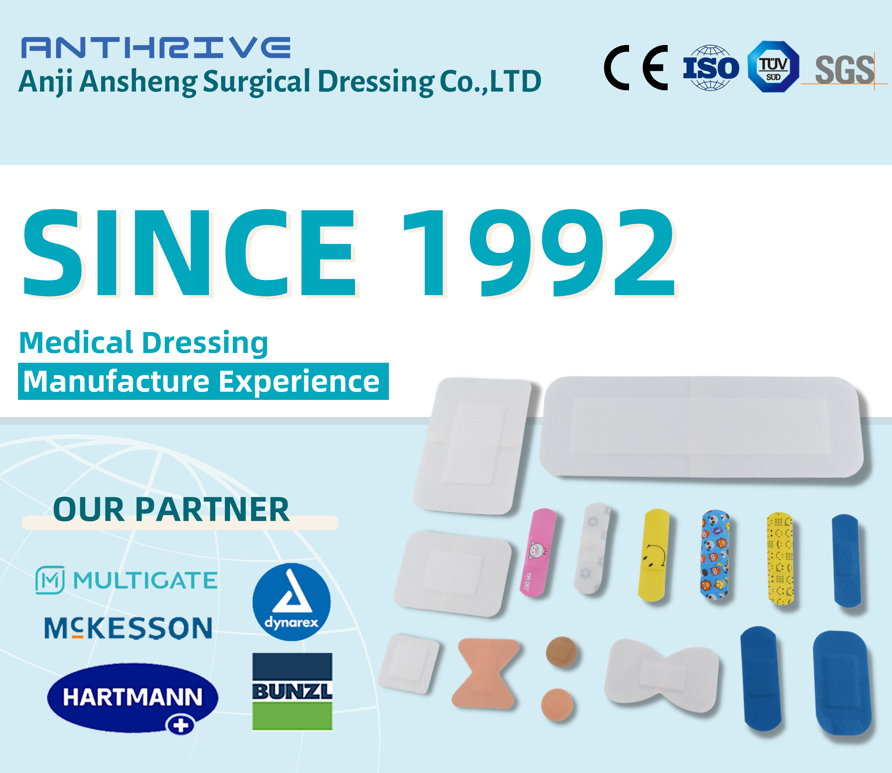Anthrive Custom Transparent PE High Absorbency Cartoon Waterproof Liquid Band-Aid Wound Plaster Bandage Adhesive Band Aids manufacture