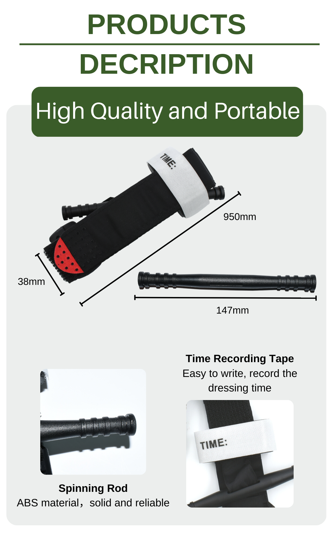 Anthrive Medical CE ISO Disposable Nylon Survival Trauma First Aid Combat Hemostatic Emergency Cat Tactical Tourniquet details