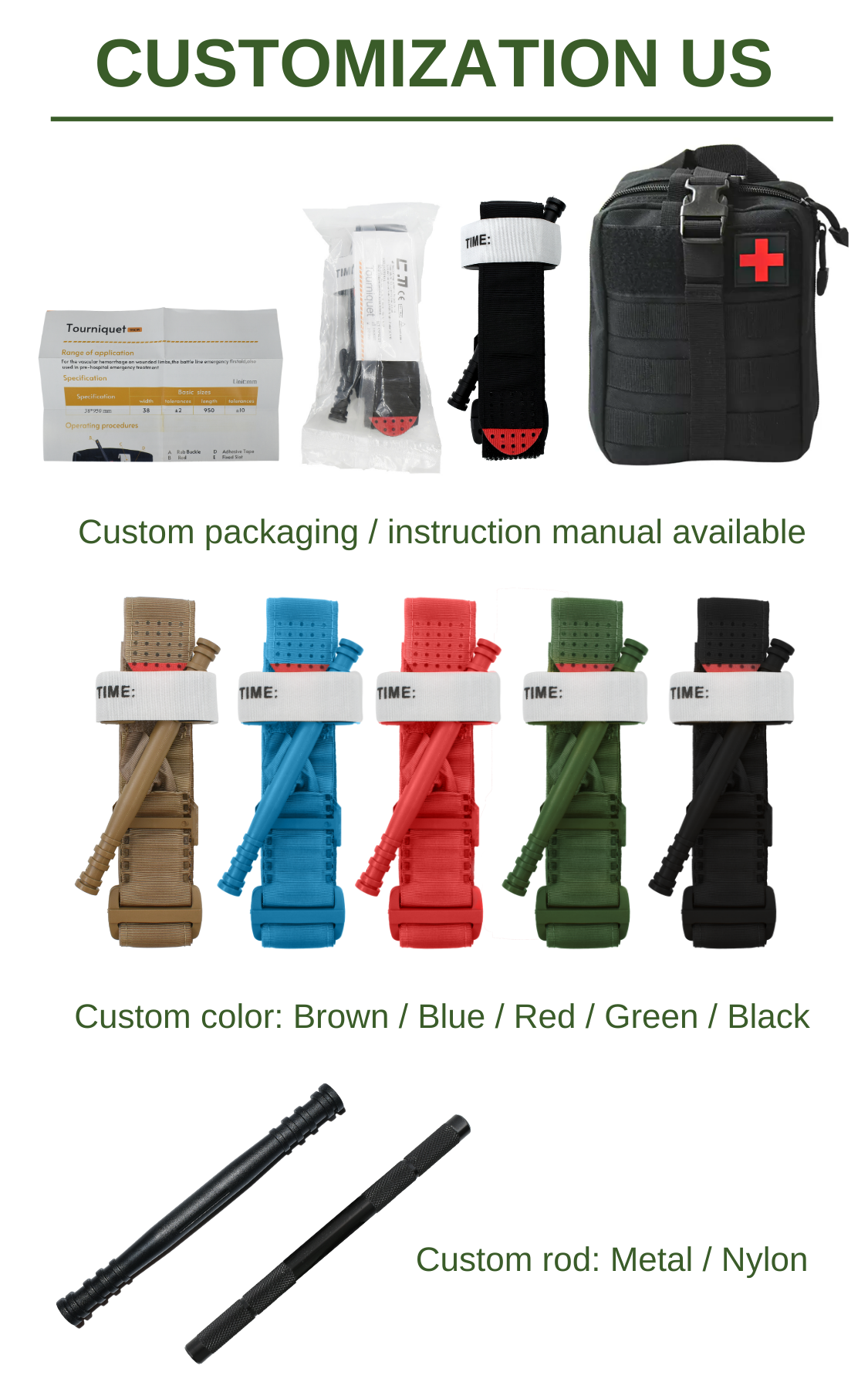 Anthrive Medical CE ISO Disposable Nylon Survival Trauma First Aid Combat Hemostatic Emergency Cat Tactical Tourniquet factory