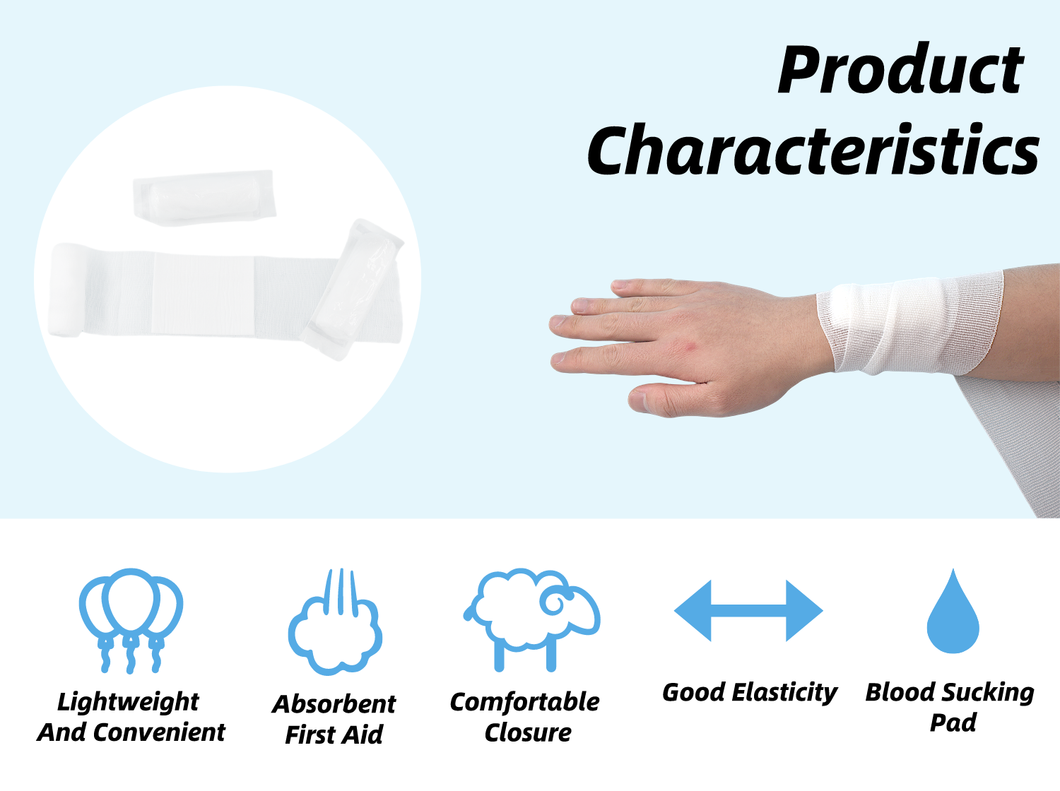 Anthrive Professional Manufacturer OEM Size Medical Elastic First Aid Sterile Conforming Pbt Gauze Bandage details