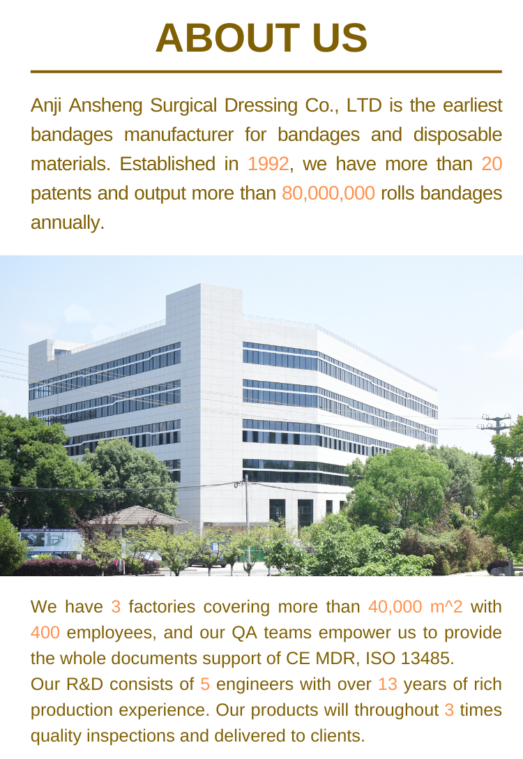 Anthrive Professional Manufacturer OEM Size Medical Elastic First Aid Sterile Conforming Pbt Gauze Bandage supplier