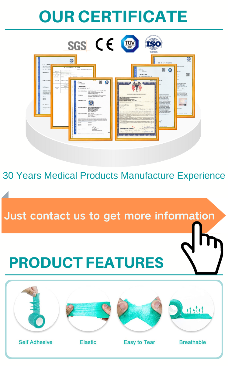 Anthrive Bulk Wholesale Custom Logo Printing Medical Supply Non Woven Easy Tear Self Adhesive Vet Wrap Cohesive Elastic Bandage manufacture