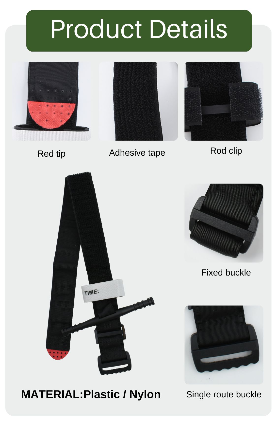 Anthrive Medical CE ISO Disposable Nylon Survival Trauma First Aid Combat Hemostatic Emergency Cat Tactical Tourniquet details