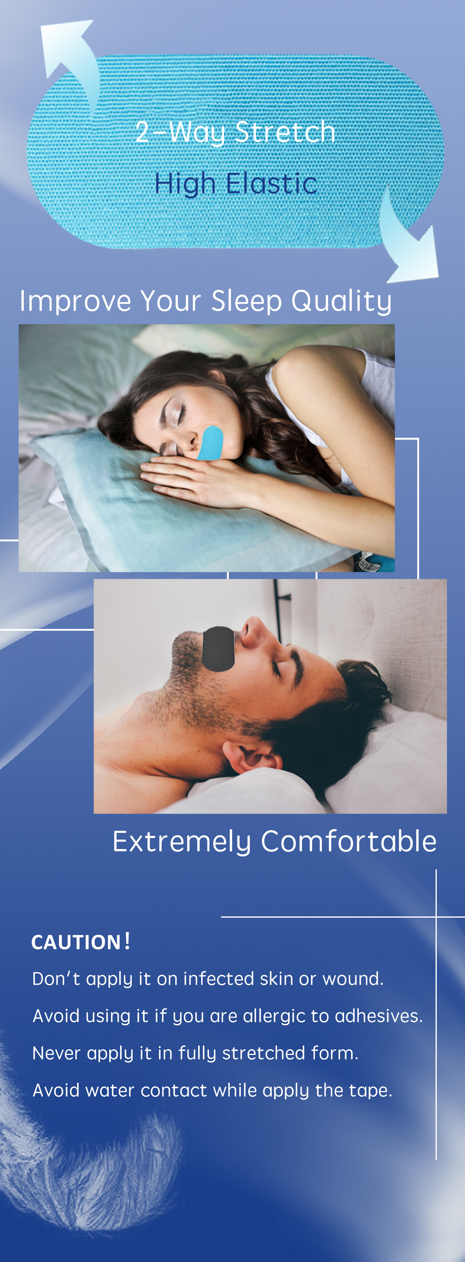 Anthrive 2024 New Arrival Good Stick Silicon Gel Improve Sleep Anti Snoring Bamboo Silk Breathing Strips Mouth Tape For Sleeping supplier