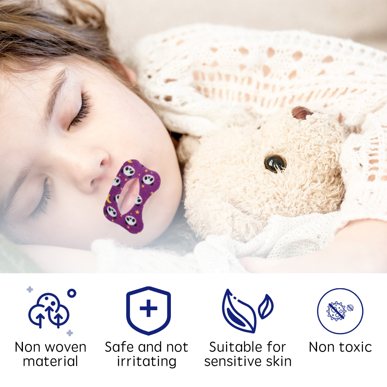 Anthrive 2023 New Design Anti Snoring Lip Shape Better Sleeping Kids Children Sleep Strips Mouth Tape For Sleeping manufacture