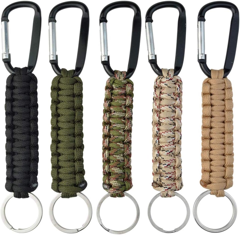 Anthrive Heavy Duty Key Clip Outdoor Keychain Ring Camping Multifunction Paracord Keychain With Carabiner For Men details