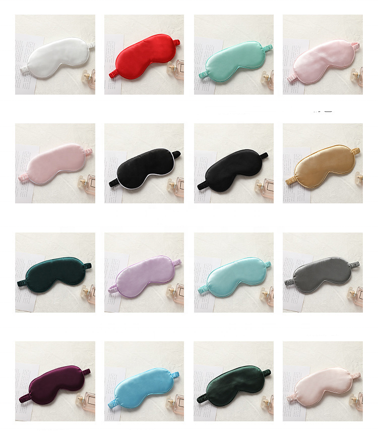 Anthrive Wholesale Customize Logo Private Label Eyemask Sleep Satin Travel Natural Adjustable Silk Sleeping Eye Mask Sleep Mask factory