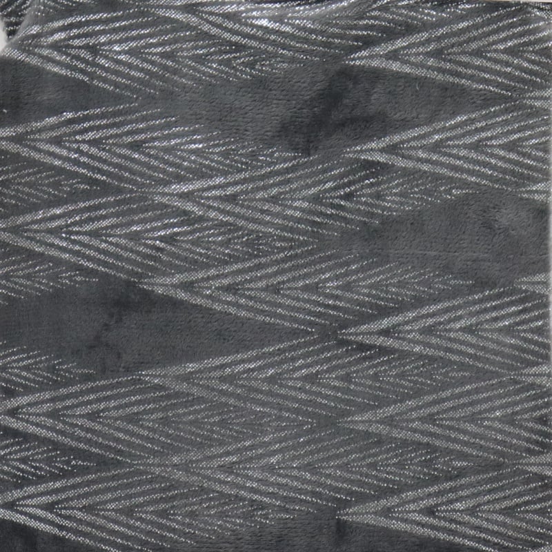 Silver And Dark Grey Foiling Flannel Fabric details