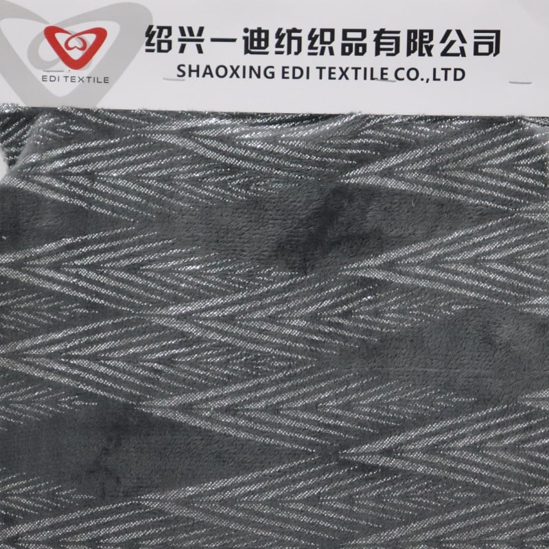 Silver And Dark Grey Foiling Flannel Fabric details