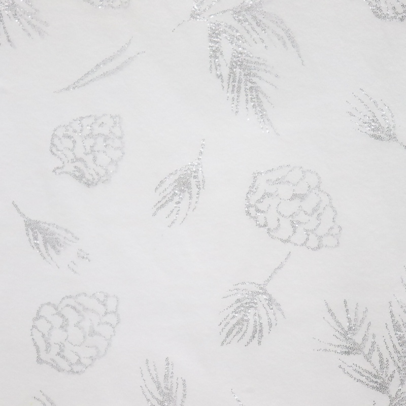 Pinecone And Tree Pattern Foiling Polar Fabric details