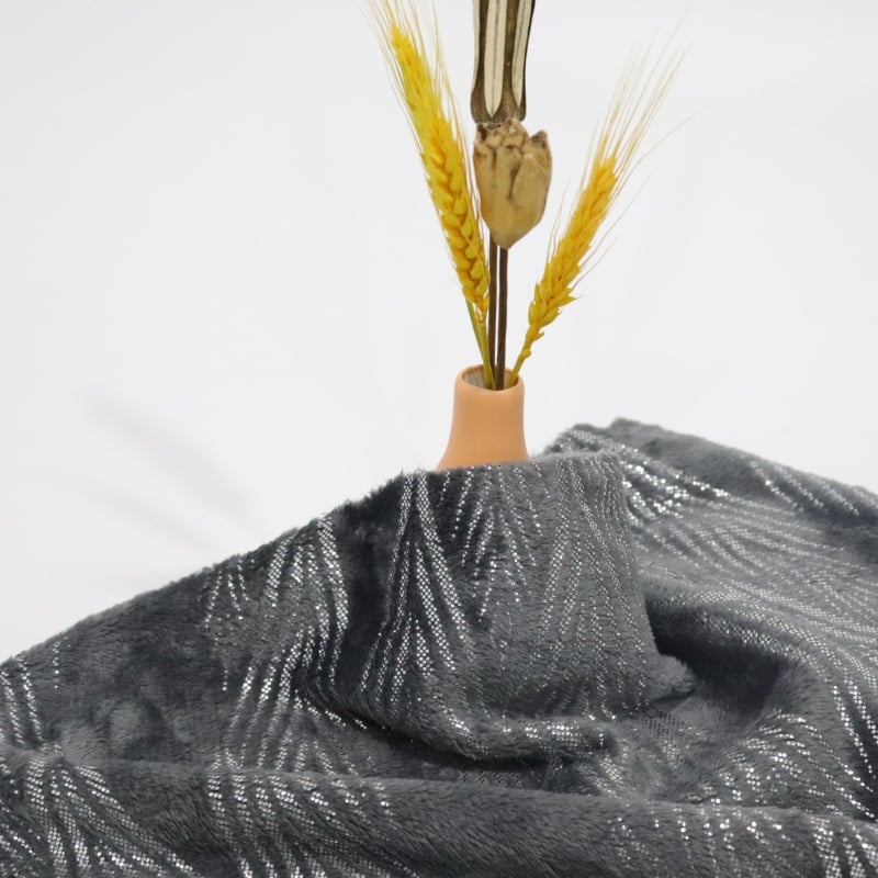 Silver And Dark Grey Foiling Flannel Fabric details