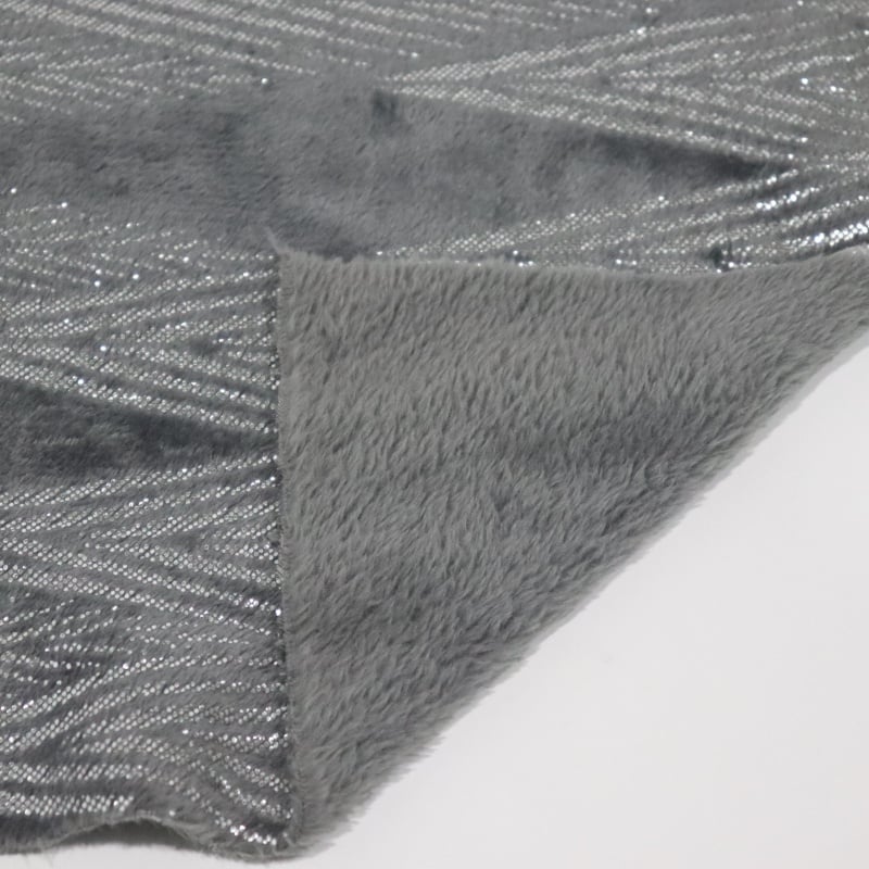 Silver And Dark Grey Foiling Flannel Fabric factory
