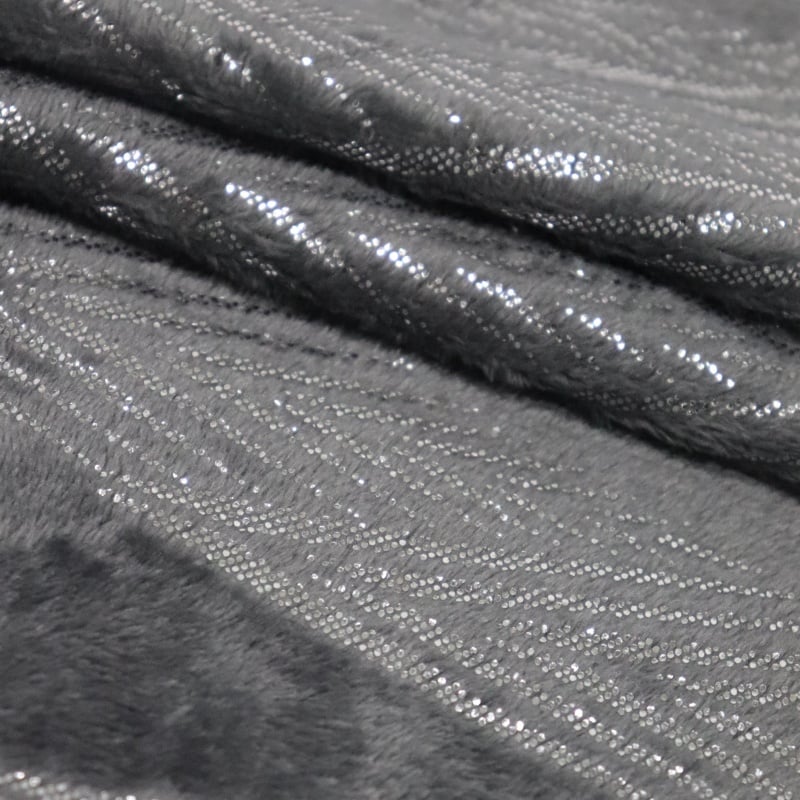 Silver And Dark Grey Foiling Flannel Fabric details