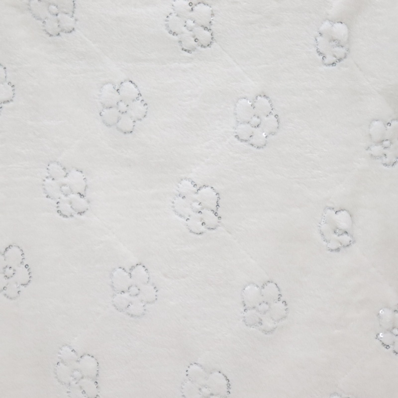Lovely Flower embroidering Flannel Fabric supplier