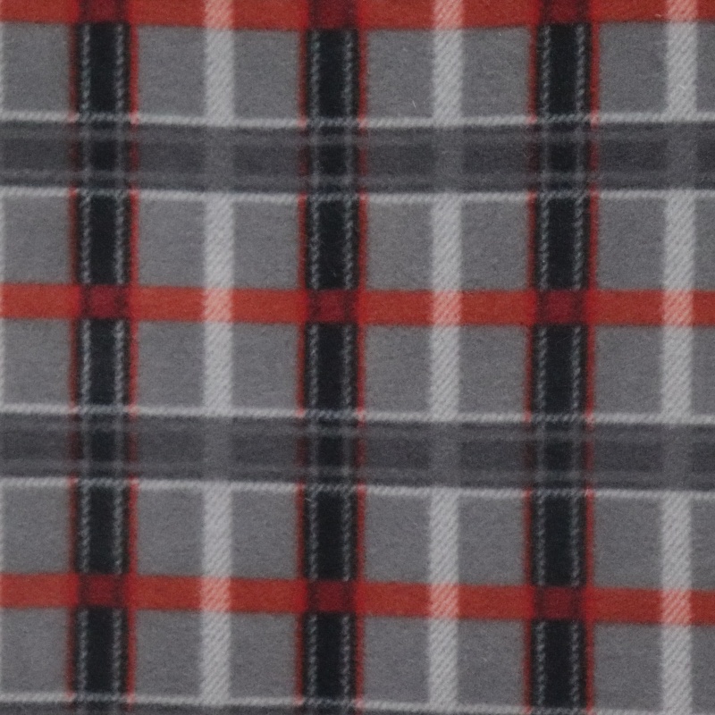 Black And Red Stripes Printing Polar Fleece Fabric factory