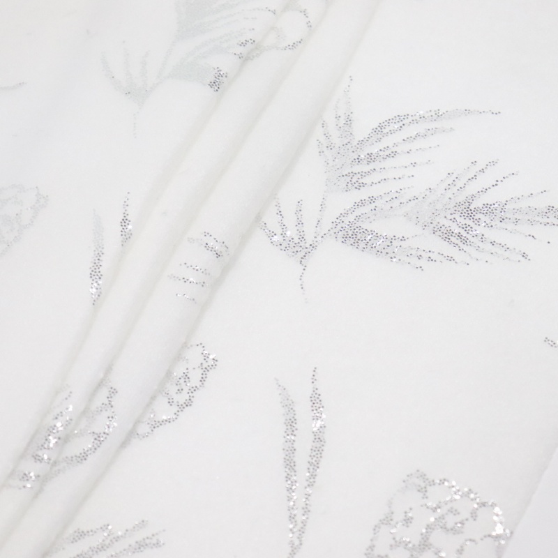 Pinecone And Tree Pattern Foiling Polar Fabric details