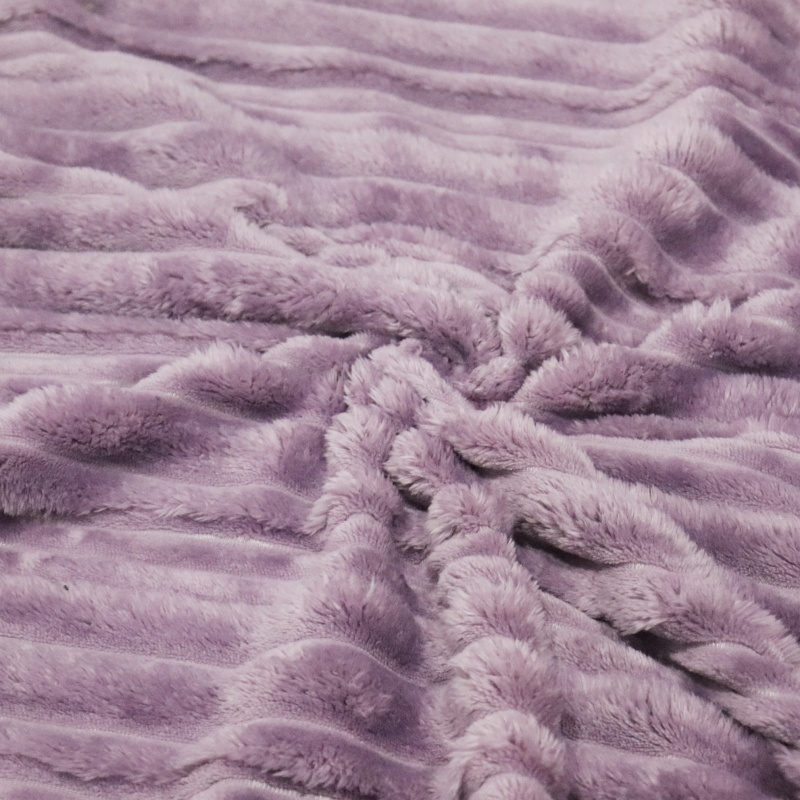 Grape Purple Stripes Jacquard Flannel Blanket supplier