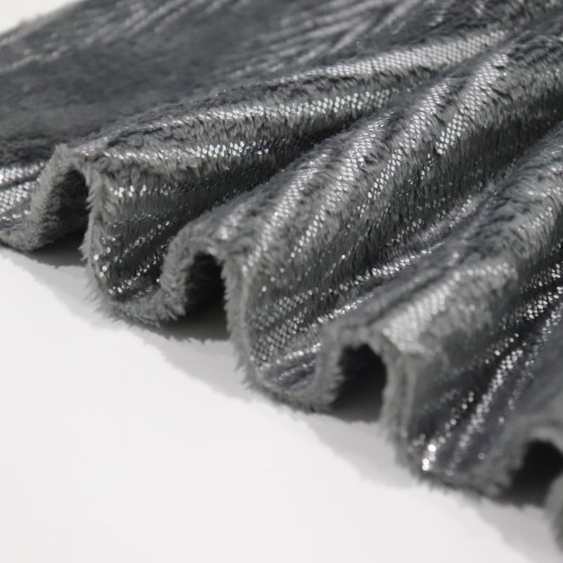 Silver And Dark Grey Foiling Flannel Fabric factory