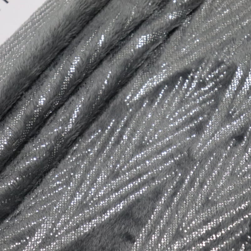 Silver And Dark Grey Foiling Flannel Fabric factory