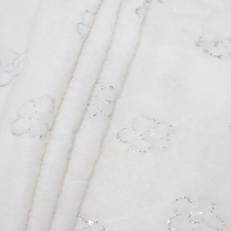 Lovely Flower embroidering Flannel Fabric factory