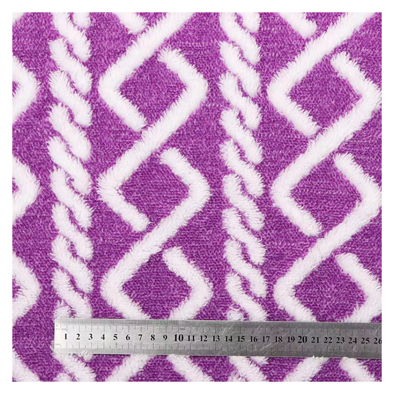 Factory Direct Supply 100% Polyester Single Solid Cationic Jacquard Sherpa Fleece Fabric factory