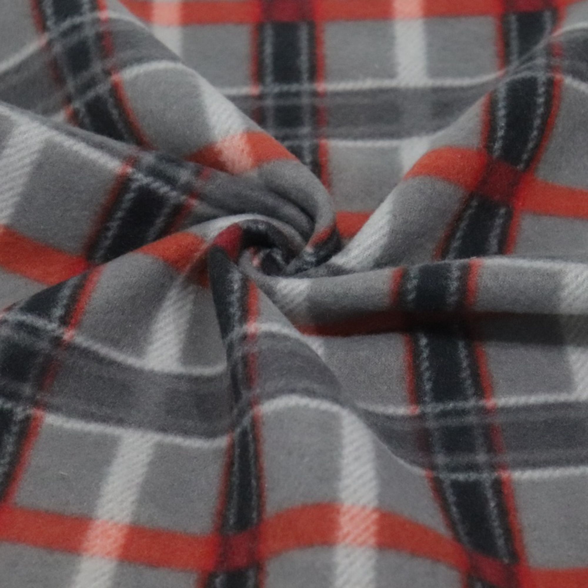 Black And Red Stripes Printing Polar Fleece Fabric
