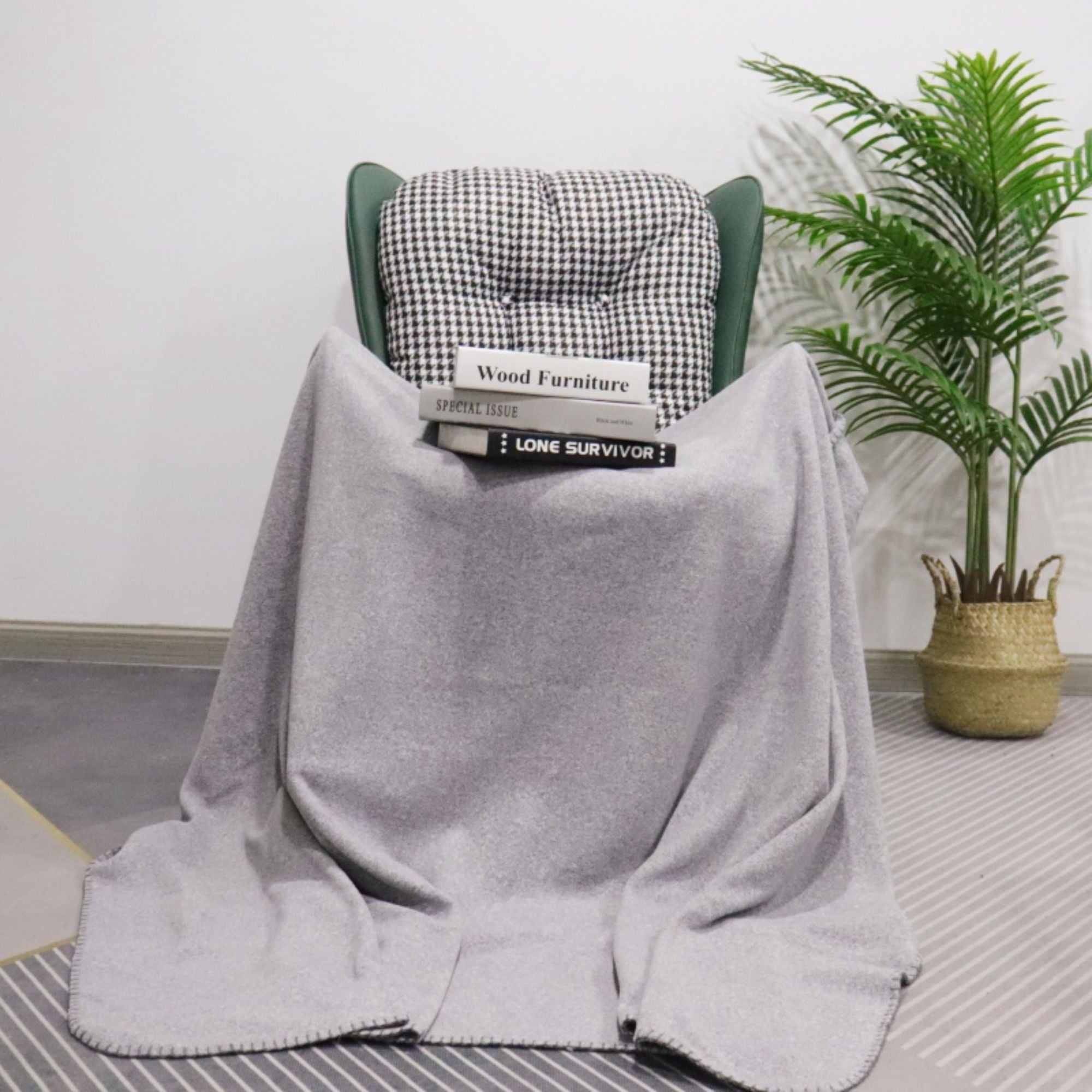 christmas beige foiling double layer blanket-0