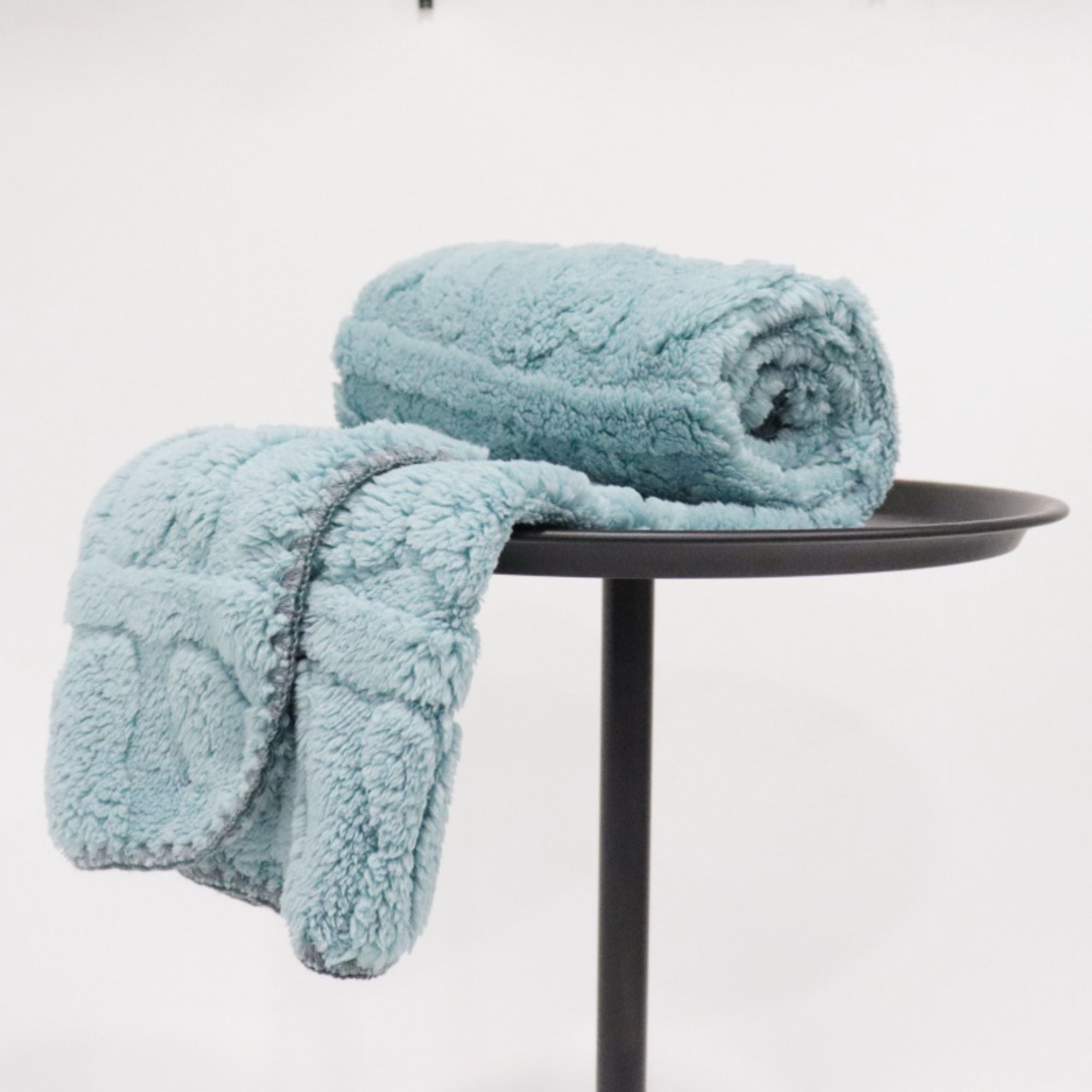 Blue Bear And Stripes Cutting Sherpa Blanket