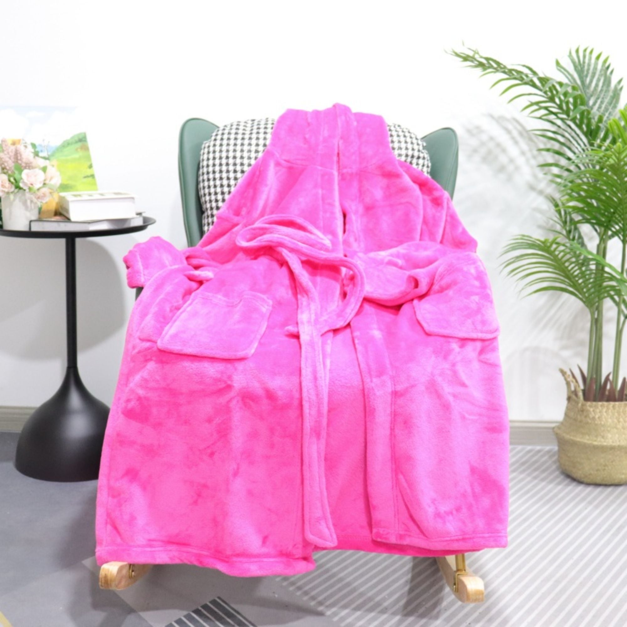 yellow pineapple checks jacquard flannel blanket-1