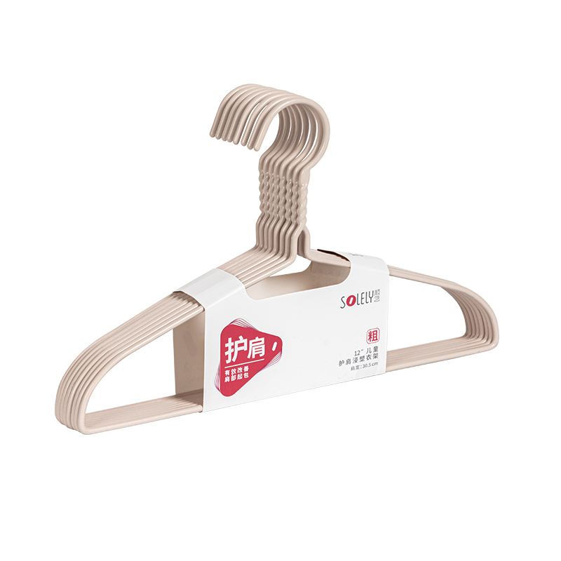 SOLELY SY080 12" Thick Kids Wrinkle-free Hanger with Plastic Coating factory
