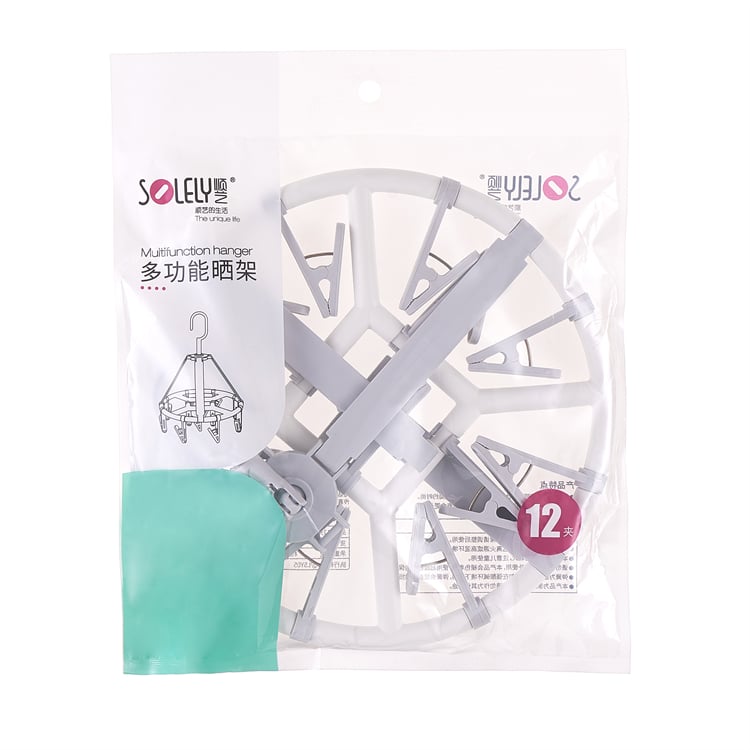 Best Quality Round Drying Clothing Hanger Pink Grey PP Underwear Socks Bra Circle Shape Hanger with 20 Clips details