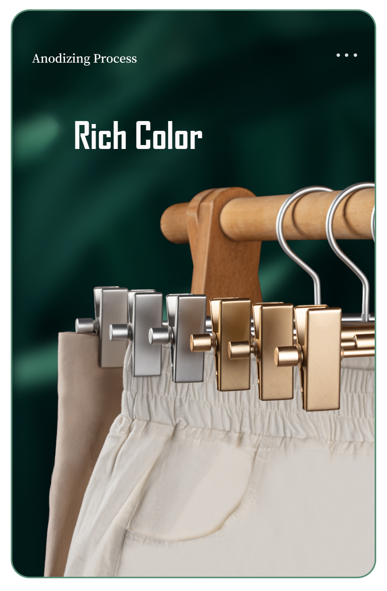SOLELY Factory's Hot Sale Aluminum Alloy Trousers Clip Hanger Wardrobe Balcony Bathroom Living room factory