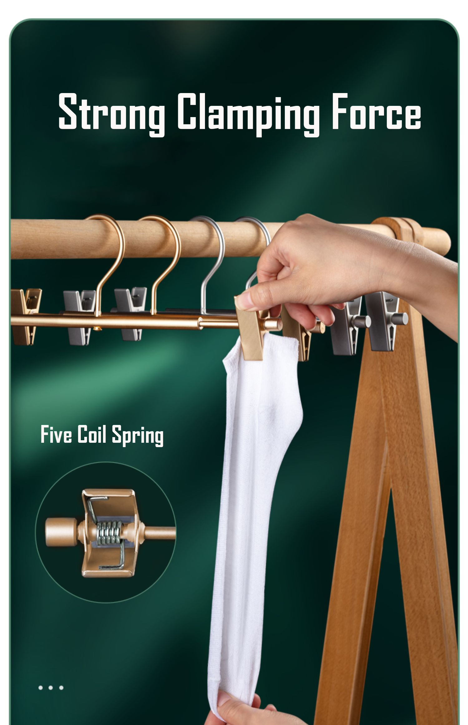 SOLELY Factory's Hot Sale Aluminum Alloy Trousers Clip Hanger Wardrobe Balcony Bathroom Living room manufacture