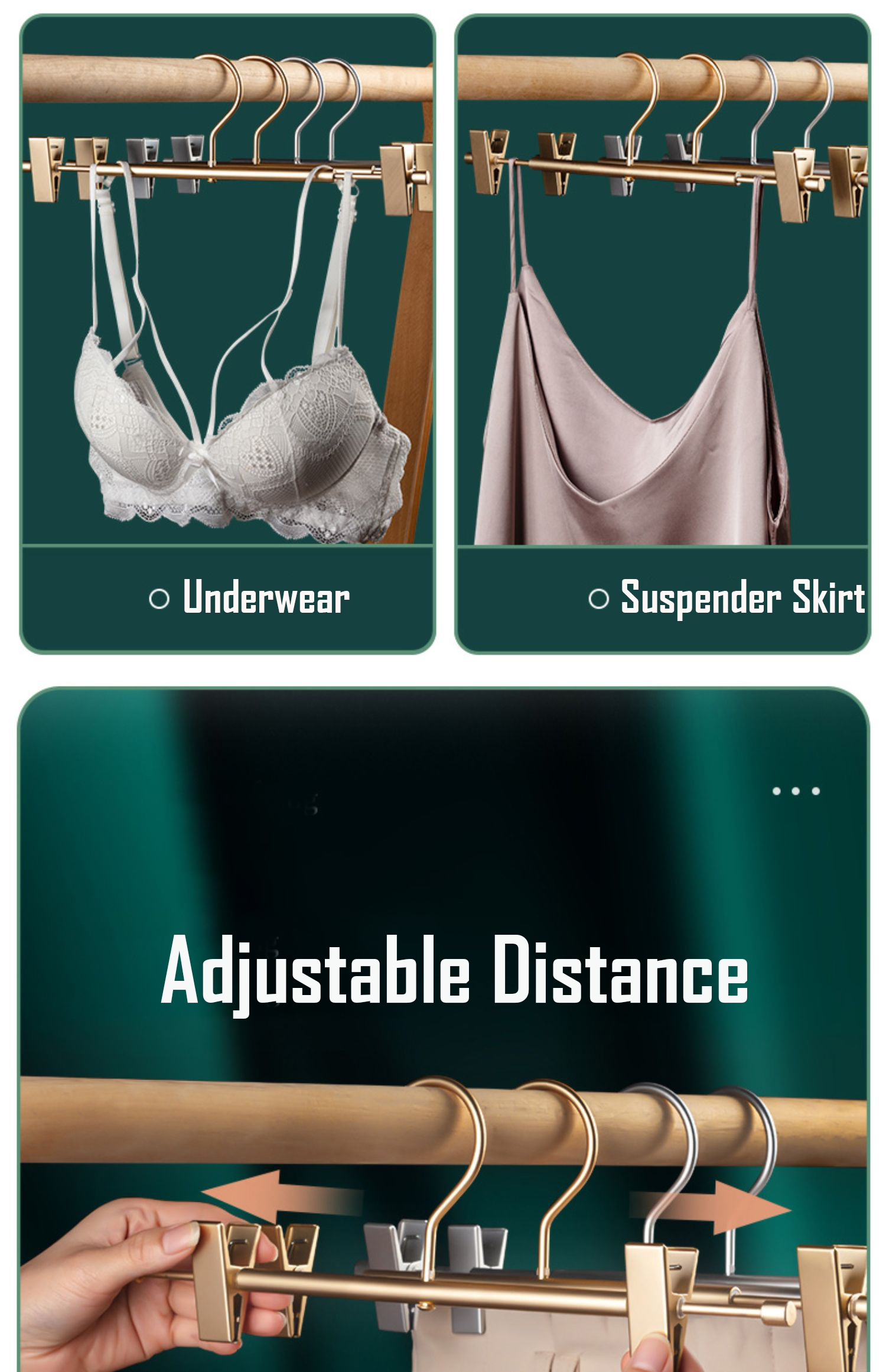 SOLELY Factory's Hot Sale Aluminum Alloy Trousers Clip Hanger Wardrobe Balcony Bathroom Living room supplier