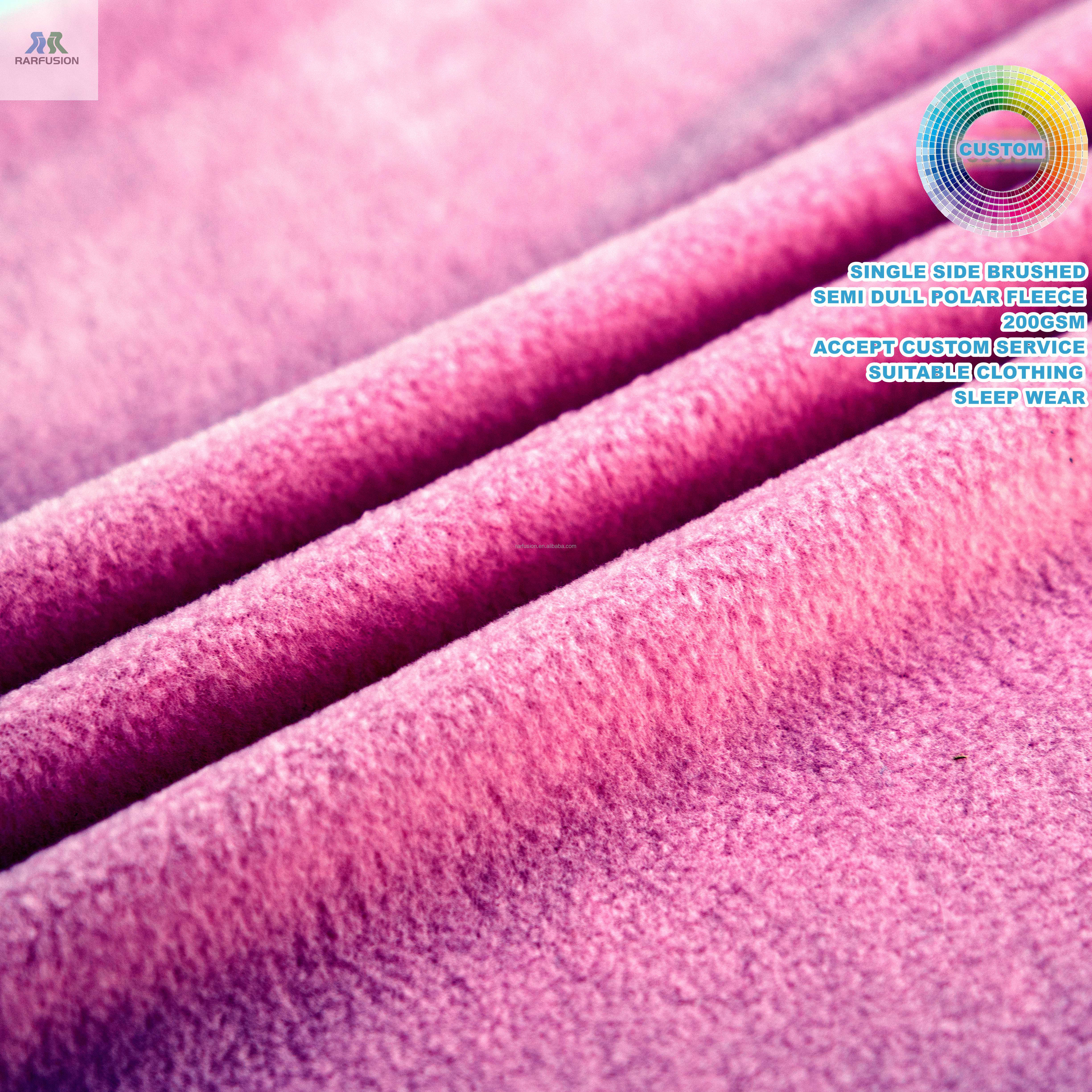 Semi-Dull Single Sided Brushed Dyed Polar Fleece Fabric details