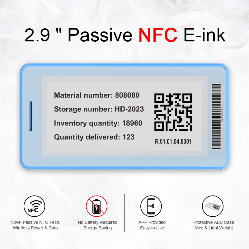 NFC esl 2.9 Inch Batteryless Digital Price Tag E-ink Electronic Shelf Label For Supermarket Warehouse