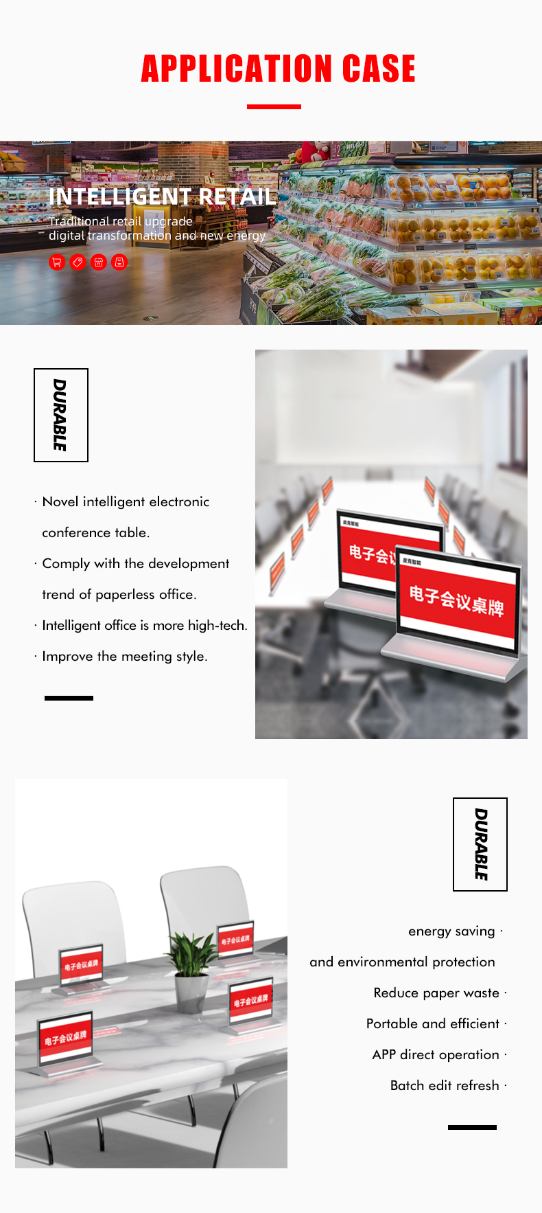 Wireless Double-Side 7.5 inch Epaper Conference Display Card Office Signs Eink Desk Nameplate factory