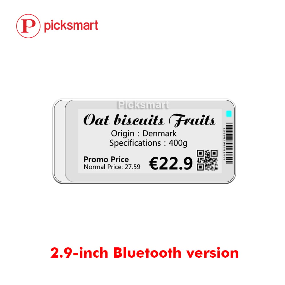BLE5.0 ESL 2.9 BW Epaper Display Price Tag Electronic Shelf Label E-ink Digital Price Tags