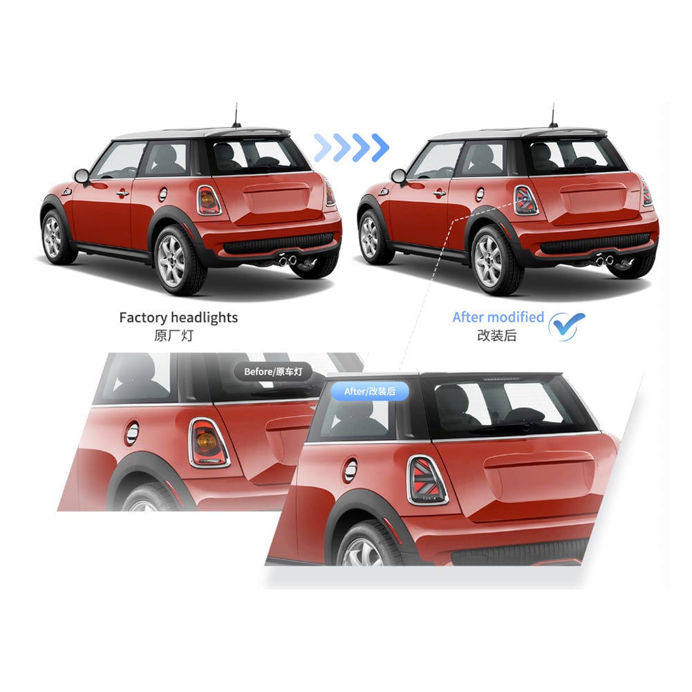 Car taillight fit for BMW MINI R50 R52 R53 2000-2006 taillight assembly LED running light steering light factory