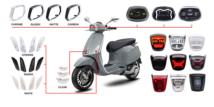 white front and rear sequential Turn Signal Light for VESPA Sprint Primavera 150 supplier