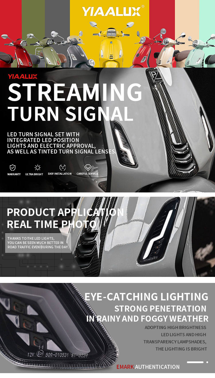 white front and rear sequential Turn Signal Light for VESPA Sprint Primavera 150 supplier