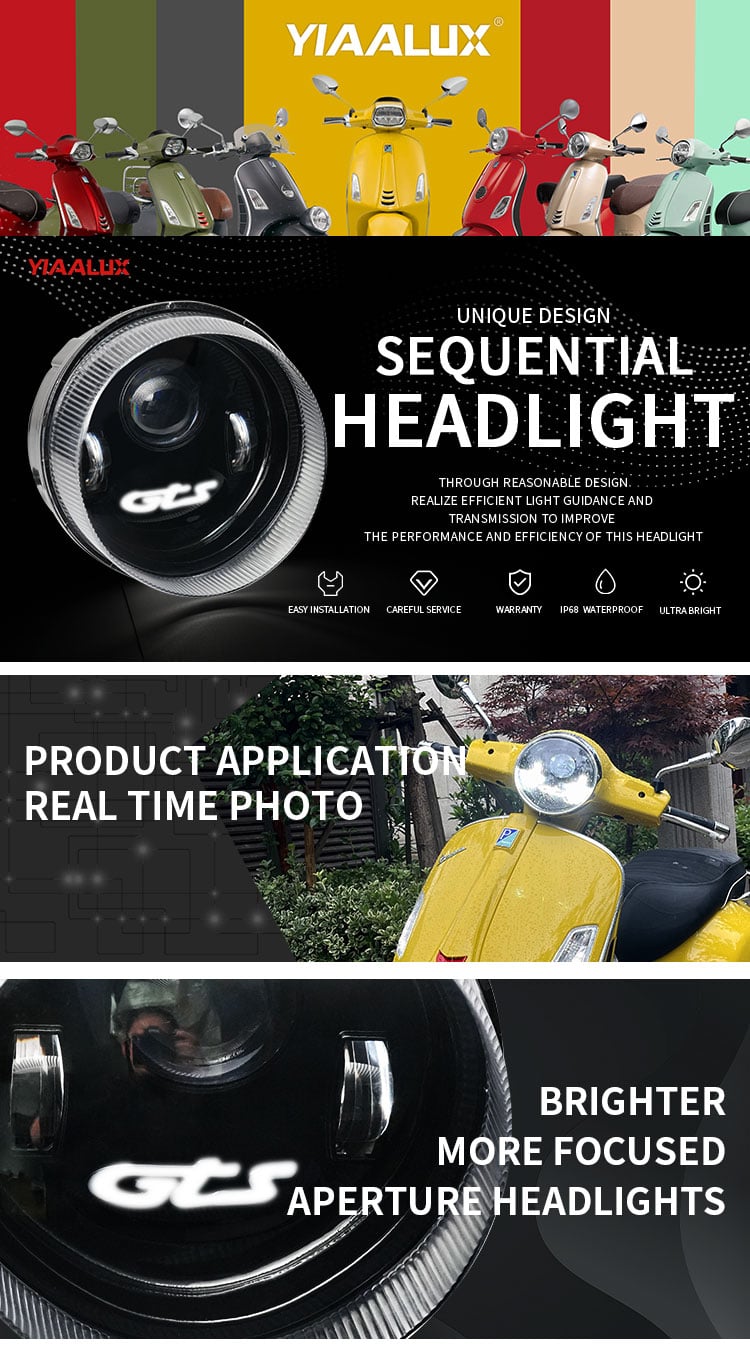 motorcycle headlamp for vespa headlight for vespa gts 300 factory