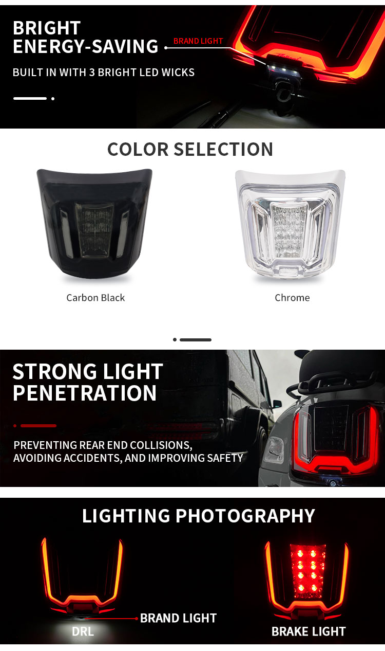 LED Zelioni Tuning Motorcycle Rear Light Parking Taillight For Vespa gts 300 manufacture