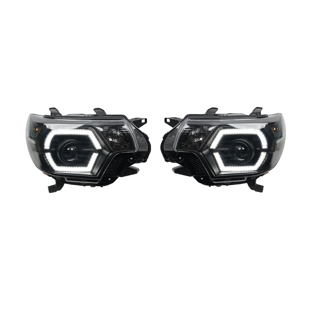 Matte Black Housing Clear Lens LED  Headlights head lamp for Toyota Tacoma 2012-2015 details