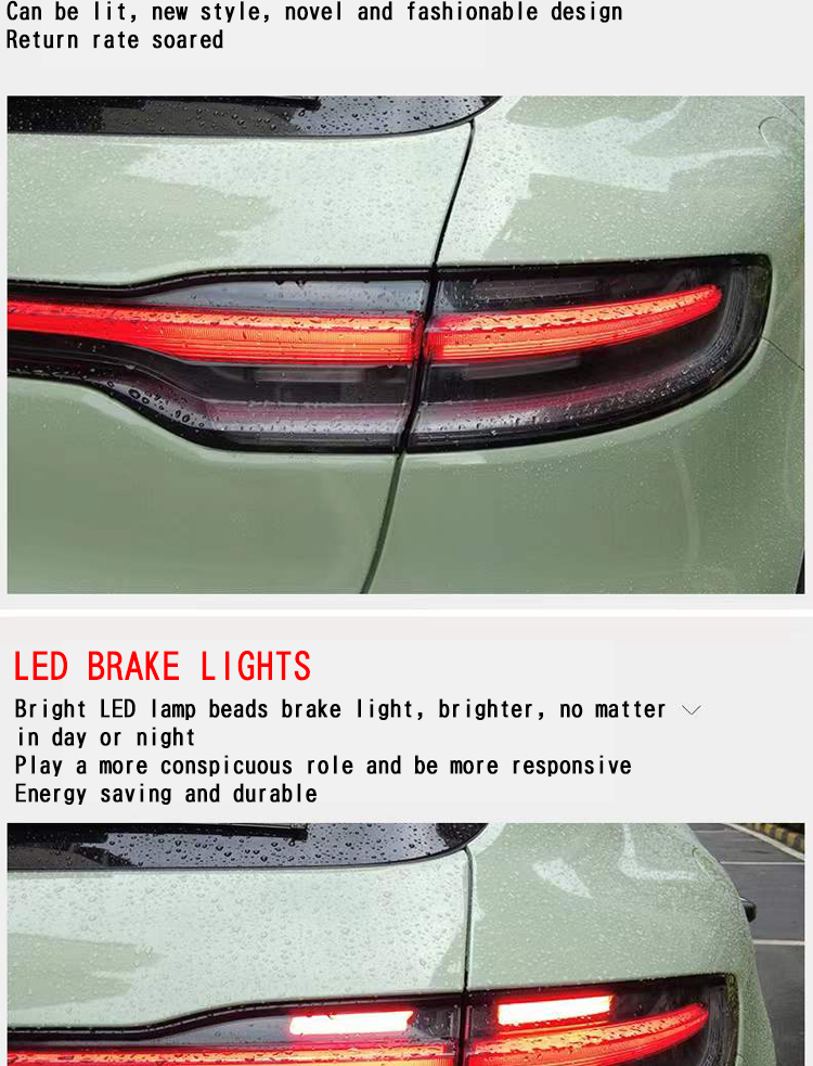 2014-2017 Upgrade 2021 style through LED taillights for macan tail light For Porsche macan rear light manufacture