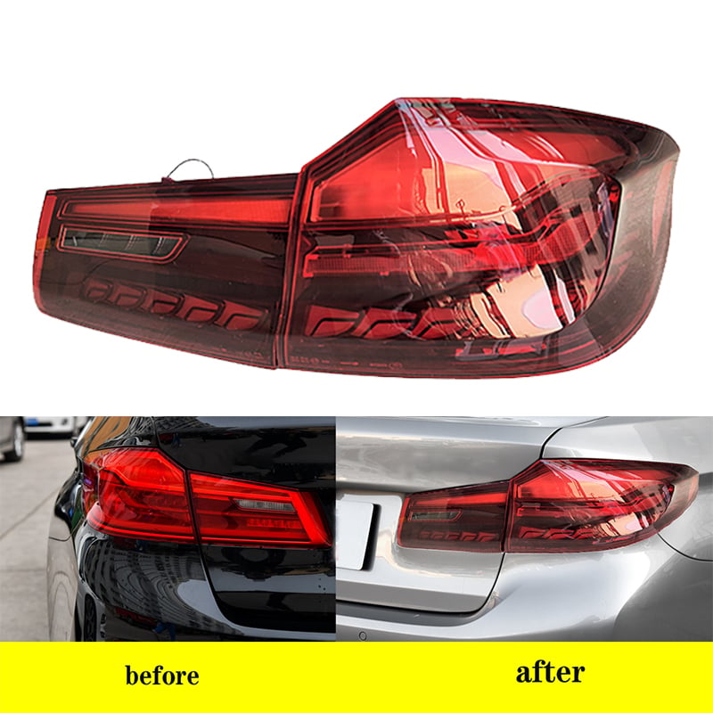 High quality products for BMW 5 Series G30 G38 led taillights 2017-2021 5 Series G30 Dragon Scale red taillights rear lights details