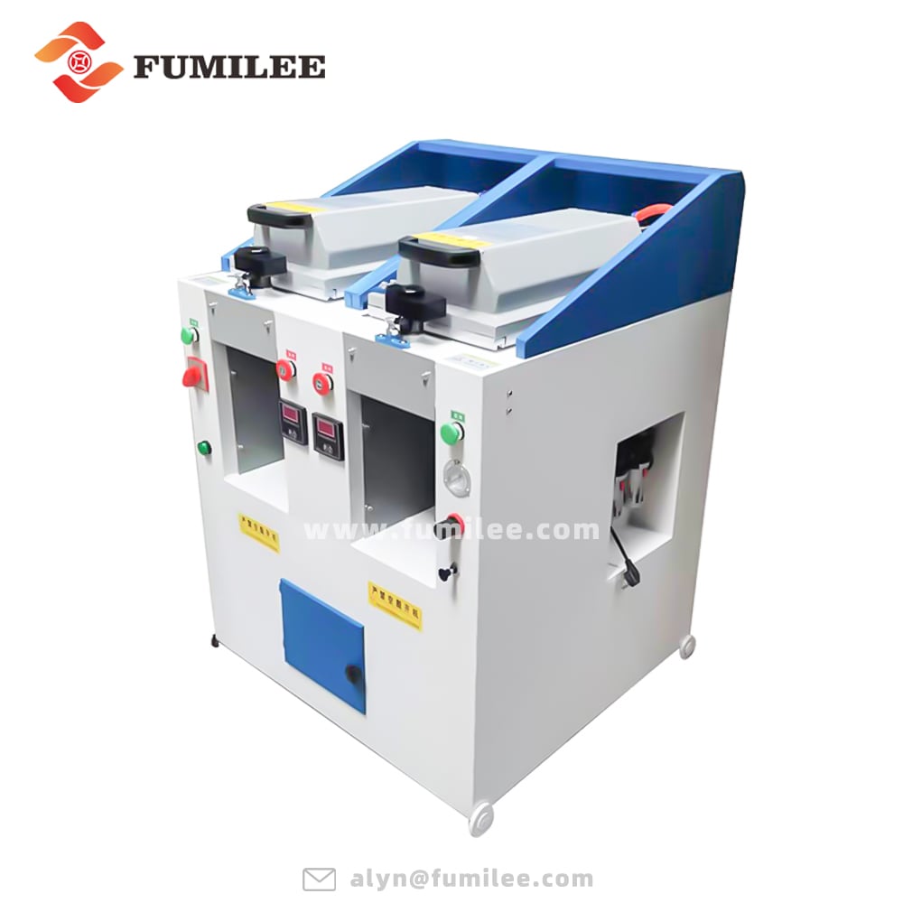 Máquina de fijación de suelas para zapatos con prensa de doble cabezal FC-175