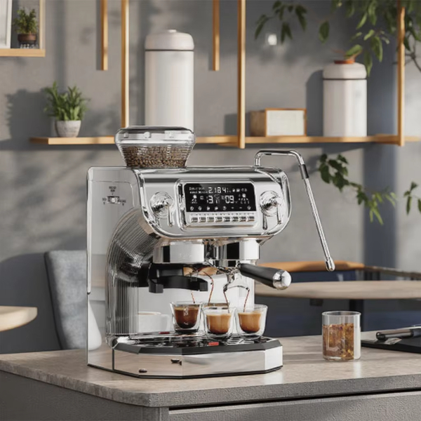 Elevate Your Coffee Game with Premium Espresso Beans and a High-Quality Grinder Machine.