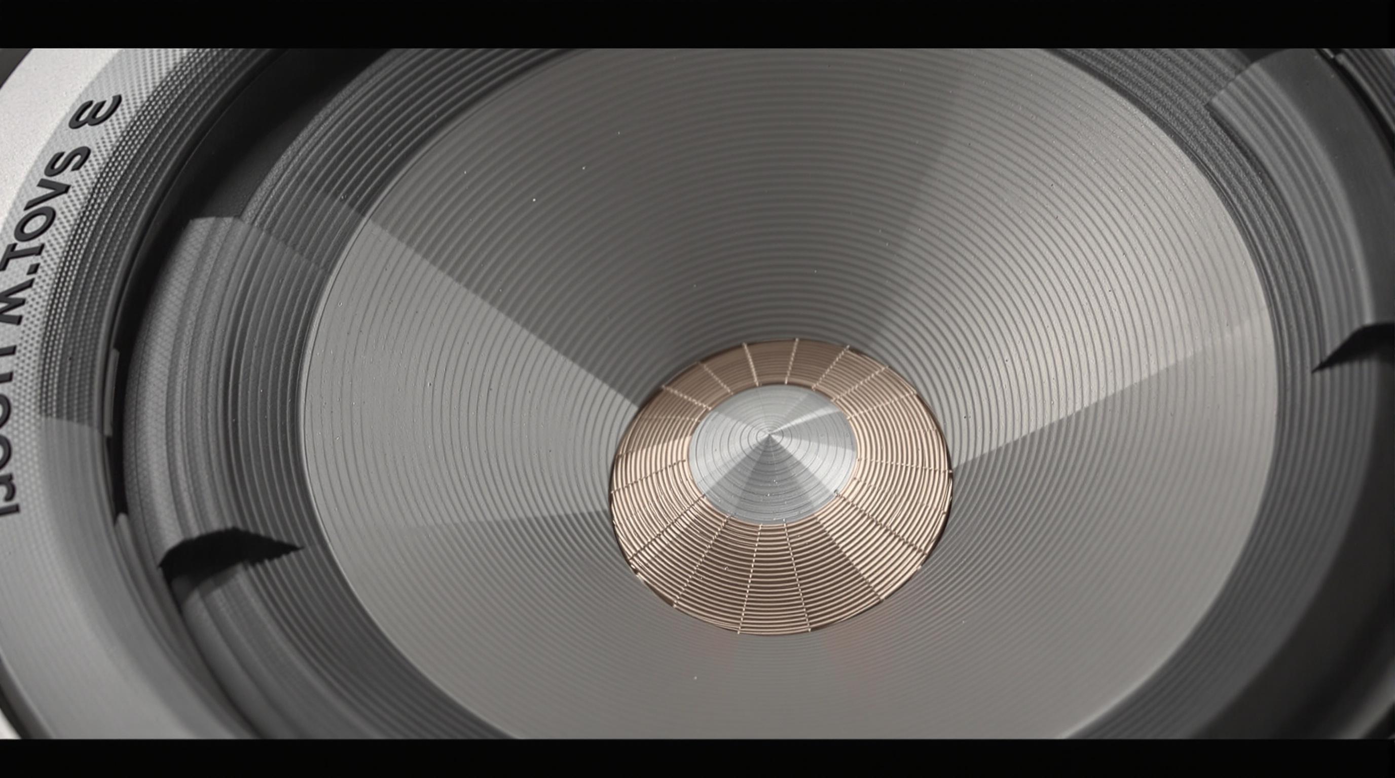 Photorealistic close-up of an advanced 18-inch subwoofer voice coil and magnet with intricate metallic details.